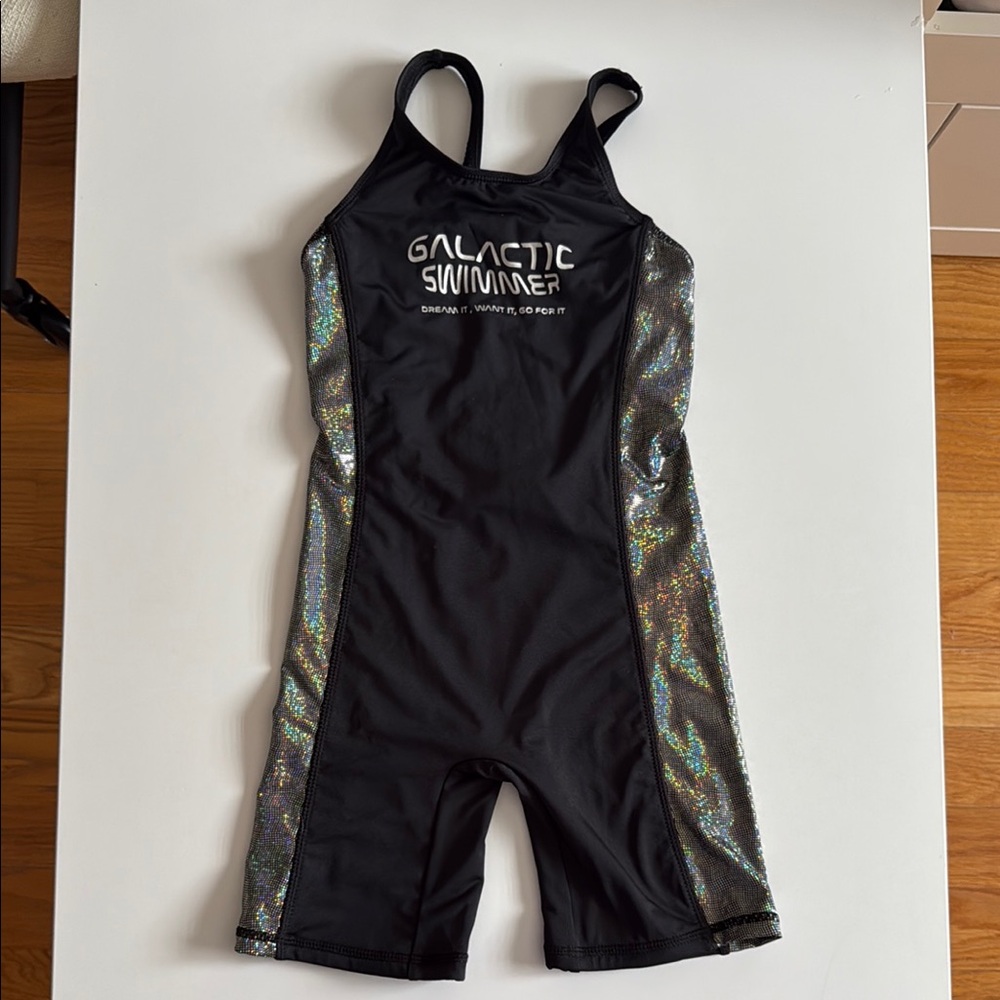 Galactic Swimmer Black and Silver Swimsuit